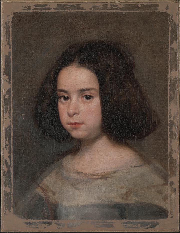 Un retrato de Velázquez de una niña, después de la consolidación y el llenado