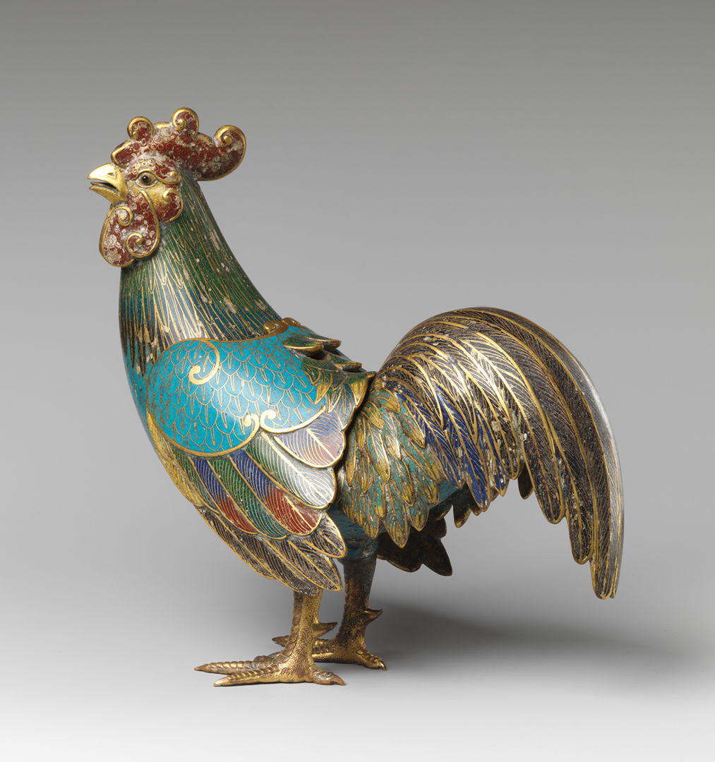 Incense burner in the shape of a rooster
