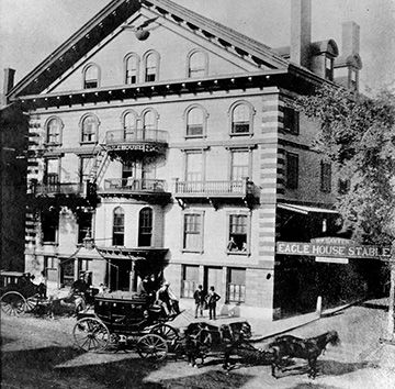 Photo of the Eagle Hotel, ca. 1870