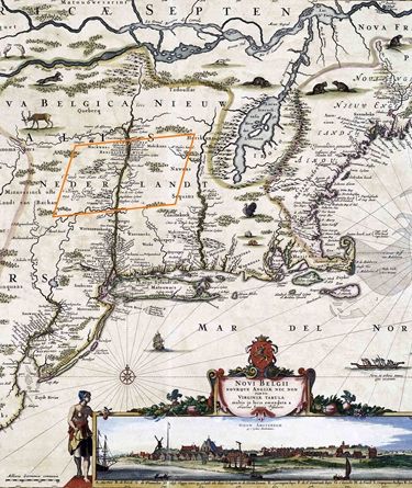 Map of New Netherland in 1650–51.