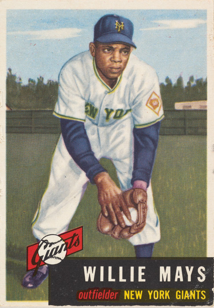 1953 Willie Mays baseball card from the Jefferson R. Burdick Collection