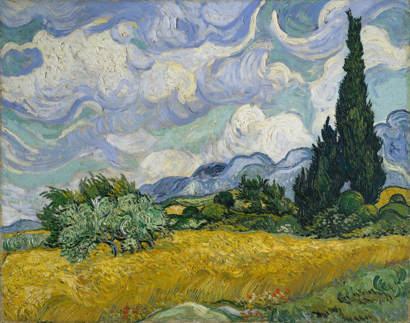 Van Gogh, Wheat Field with Cypresses