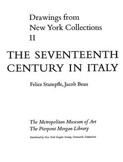 Drawings from New York Collections. Vol. 2, The Seventeenth Century in Italy