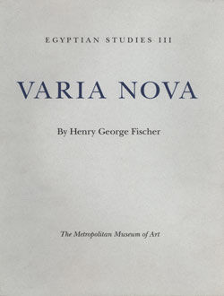 Egyptian Studies III: Varia Nova