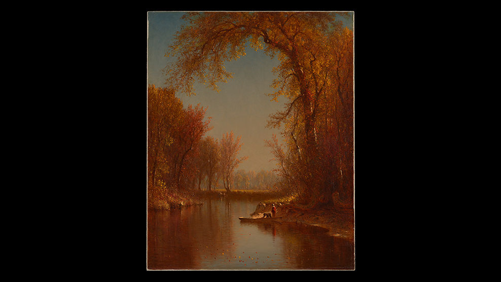 Sanford Robinson Gifford. <em>An Indian Summer Day on Claverack Creek</em>, 1877–79. Oil on canvas (L.2019.66.5)