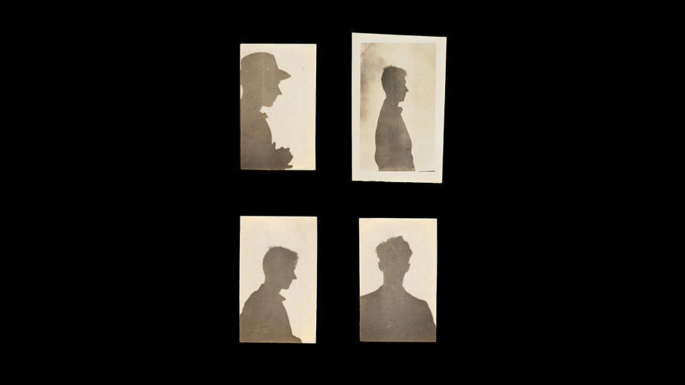 Walker Evans (American, 1903–1975). <em>Self-Portraits, Juan-les-Pins, France</em>, 1927. Four gelatin silver prints, ca. 2 3/8 x 1 1/2 in. (6 x 3.8 cm), each. <br />Promised Gift of Ann Tenenbaum and Thomas H. Lee. © Walker Evans Archive, The Metropolitan Museum of Art