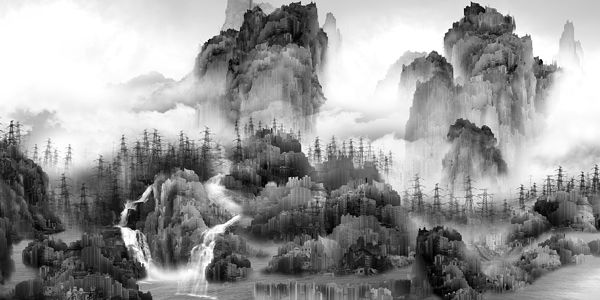 ChineseMonochromes ink landscape in Materials - UE Marketplace
