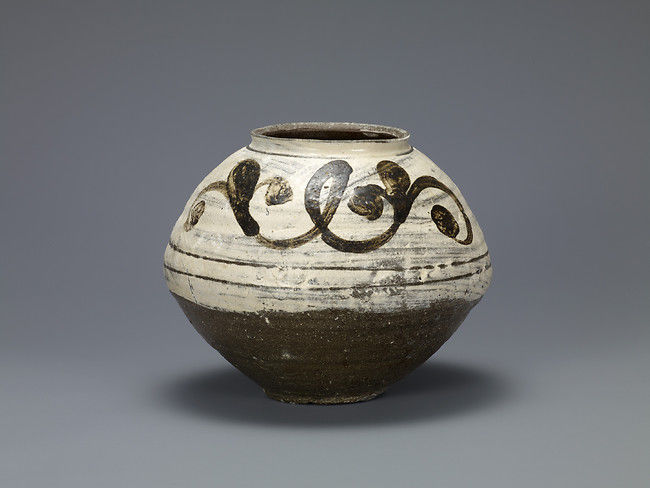 Jar with Floral Scroll Decoration