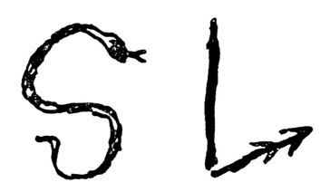 Drawing of the Letters S and L from Kipling's Just So Stories