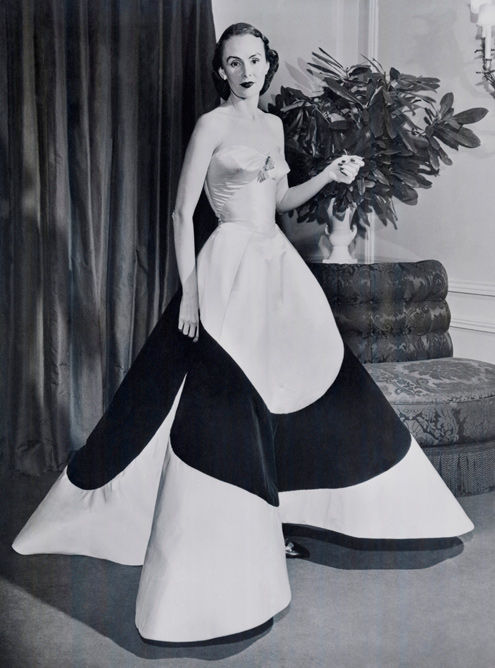 Austine Hearst in Charles James Clover Leaf Gown, ca. 1953