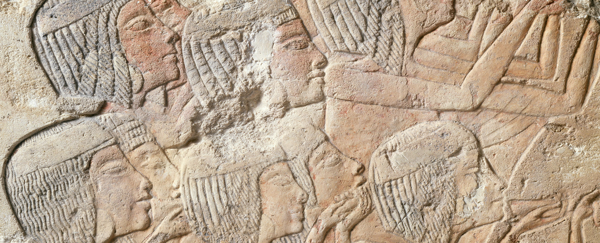 Detail of relief showing heads in profile view