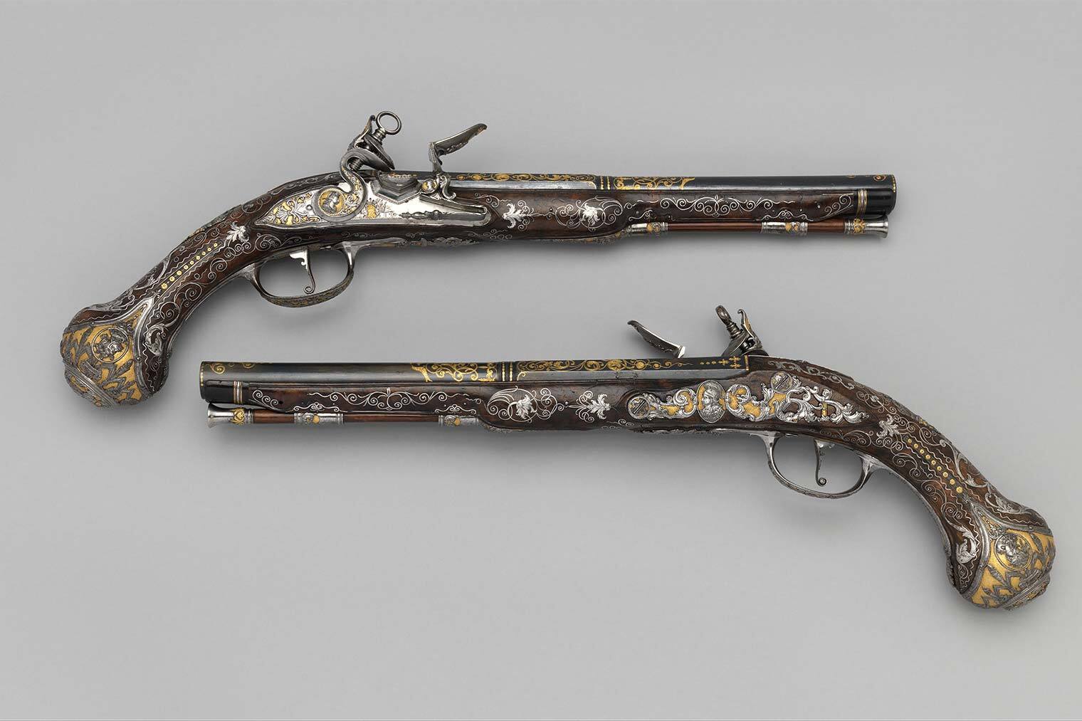 A pair of ornate pistols