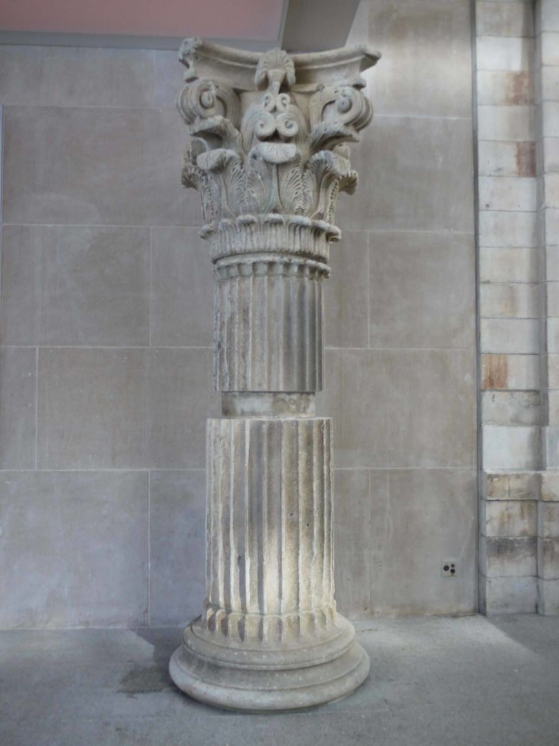 A marble column missing several segments