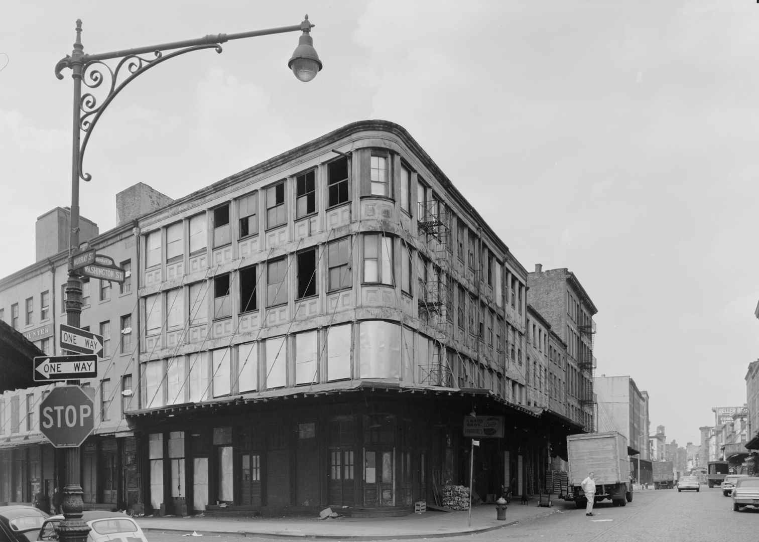 An old photo of a cast-iron building