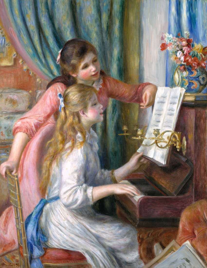Image result for painting of two girls playing the piano