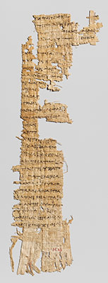 Papyrus fragment with lines from
                              Homers Odyssey