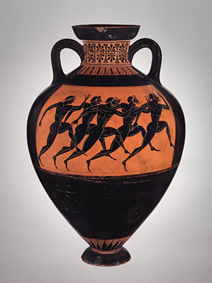 Terracotta Panathenaic prize amphora