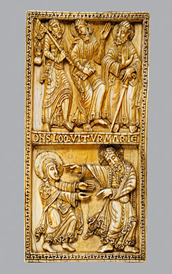 Plaque with the Journey to Emmaus and the Noli Me Tangere