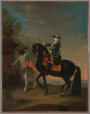 The Empress Elizabeth of Russia (1709-1762) on Horseback, Attended by a Page
