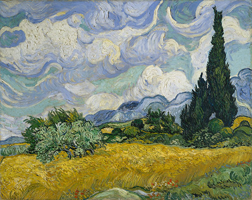 Van Gogh's Wheat Field with Cypresses