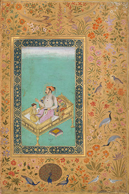 The Emperor Shah Jahan with his Son Dara Shikoh, Folio from the Shah Jahan Album