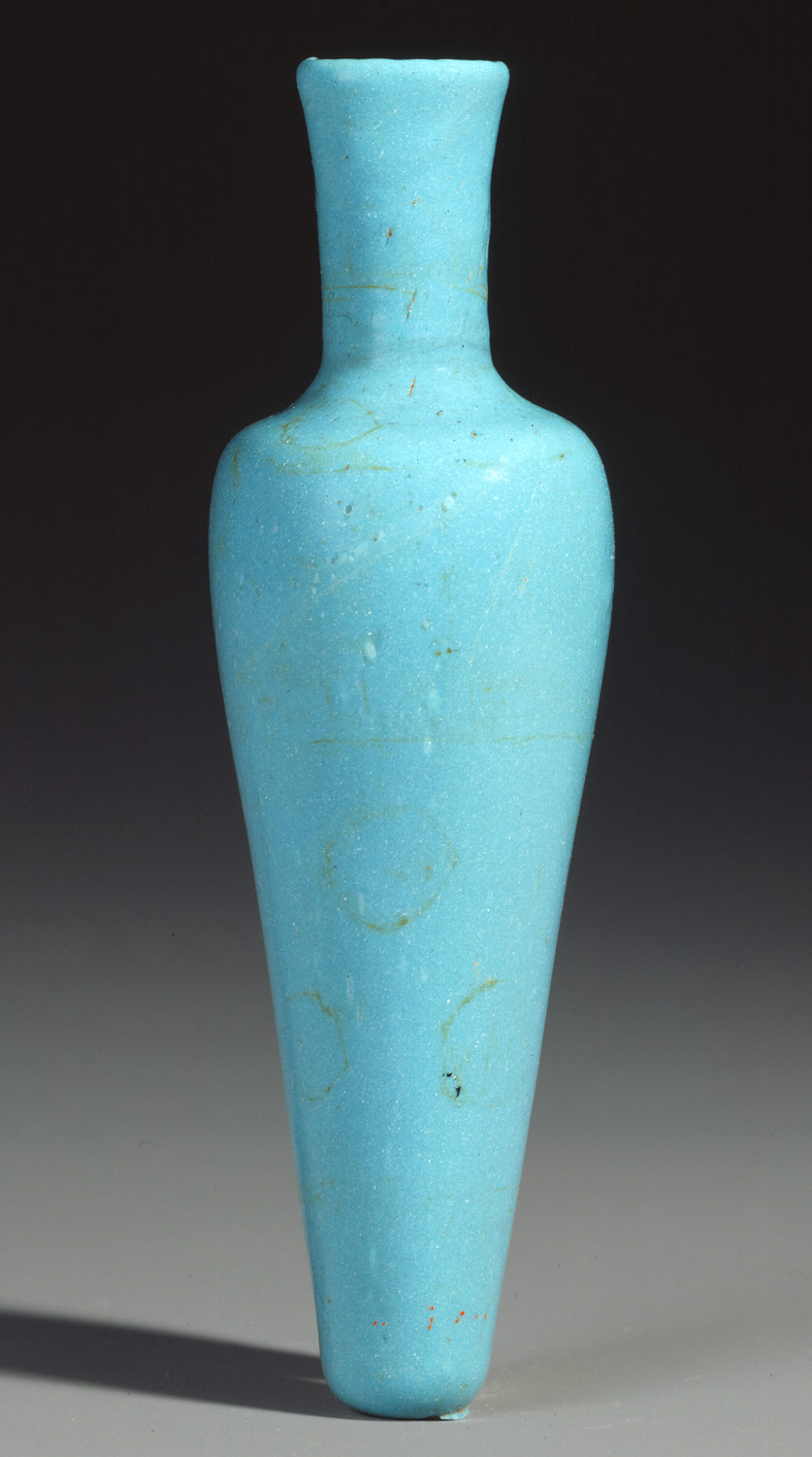 Cosmetic Flask (Mukhula) of Opaque Turquoise Glass