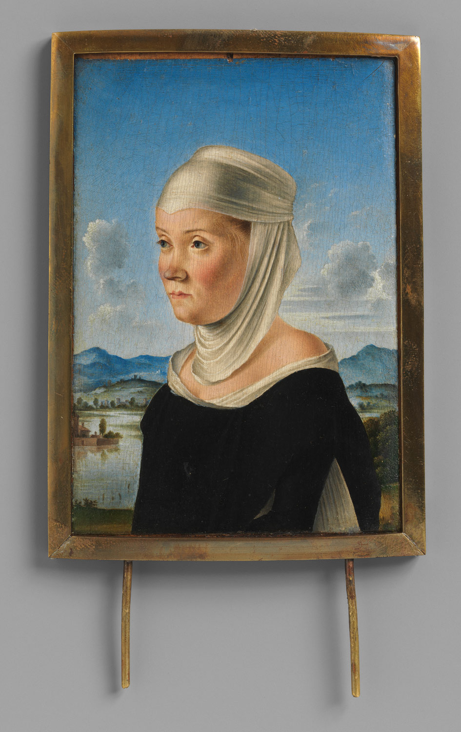 Retrato de uma mulher, possivelmente uma freira de San Secondo;  (Verso) Cena no Grisaille