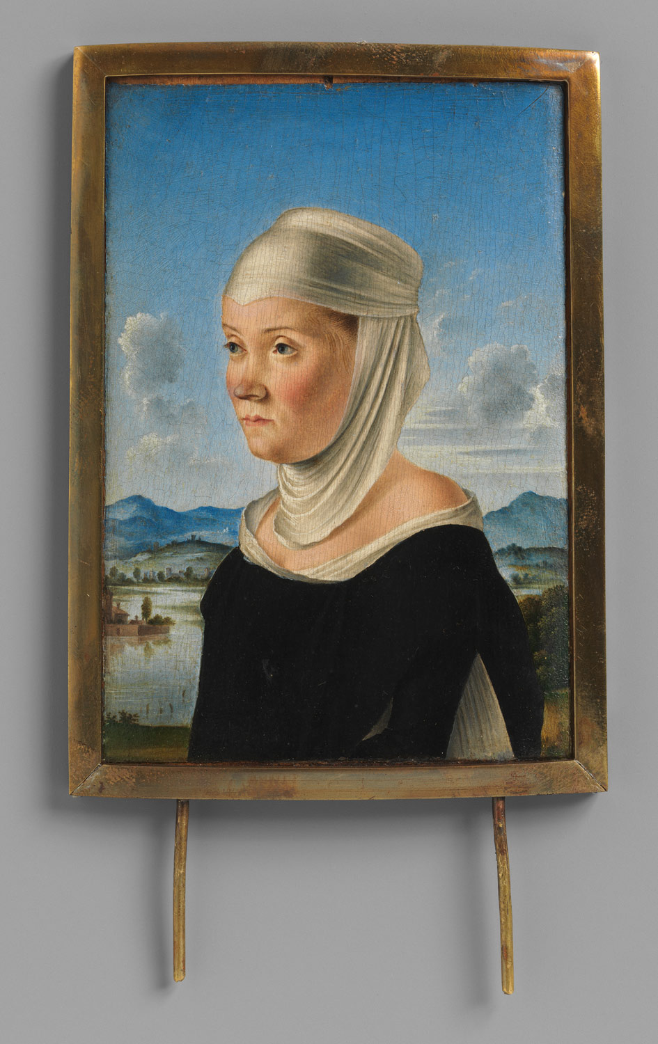 Retrato de uma mulher, possivelmente uma freira de San Secondo; (Verso) Cena no Grisaille