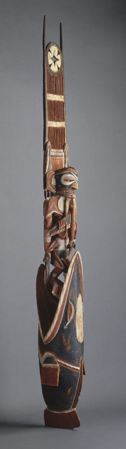 Object Type: Funerary Carving (Malagan) Culture/Location: Northern New Ireland Date: Late 19th–Early 20th Century Materials: Wood, paint, fiber Dimensions: 108in Institution and accession number: Metropolitan Museum of Art 1978.412.712