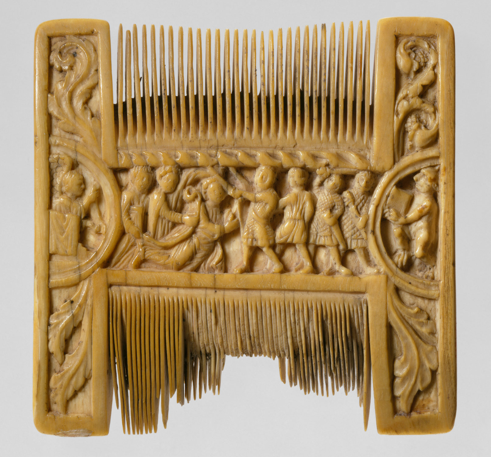 Double-Sided Ivory Liturgical Comb with Scenes of Henry II and Thomas Becket