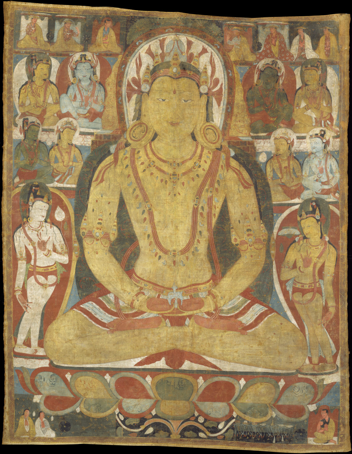 The Buddha Amitayus attended by bodhisattvas