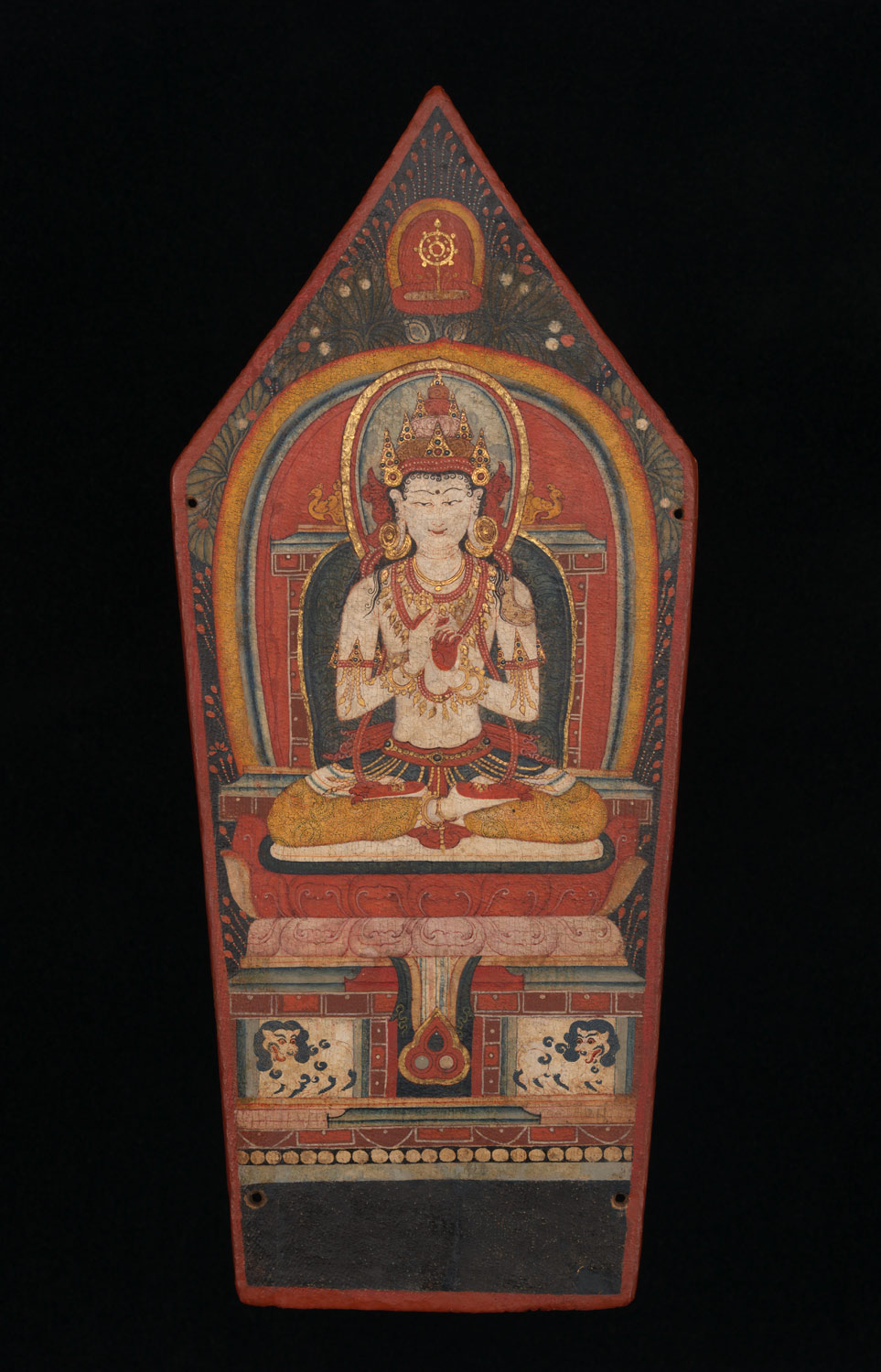 Panel from a Buddhist Ritual Crown Depicting Vairocana