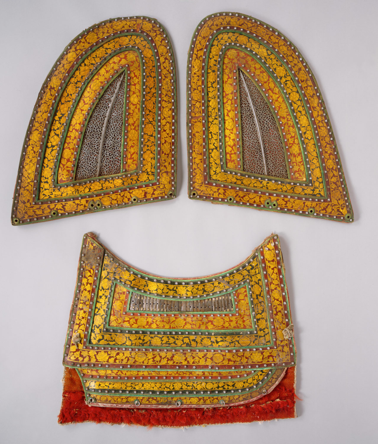 Pair of Neck Defenses (Crinet) and Breast Defense (Peytral) from a Horse Armor