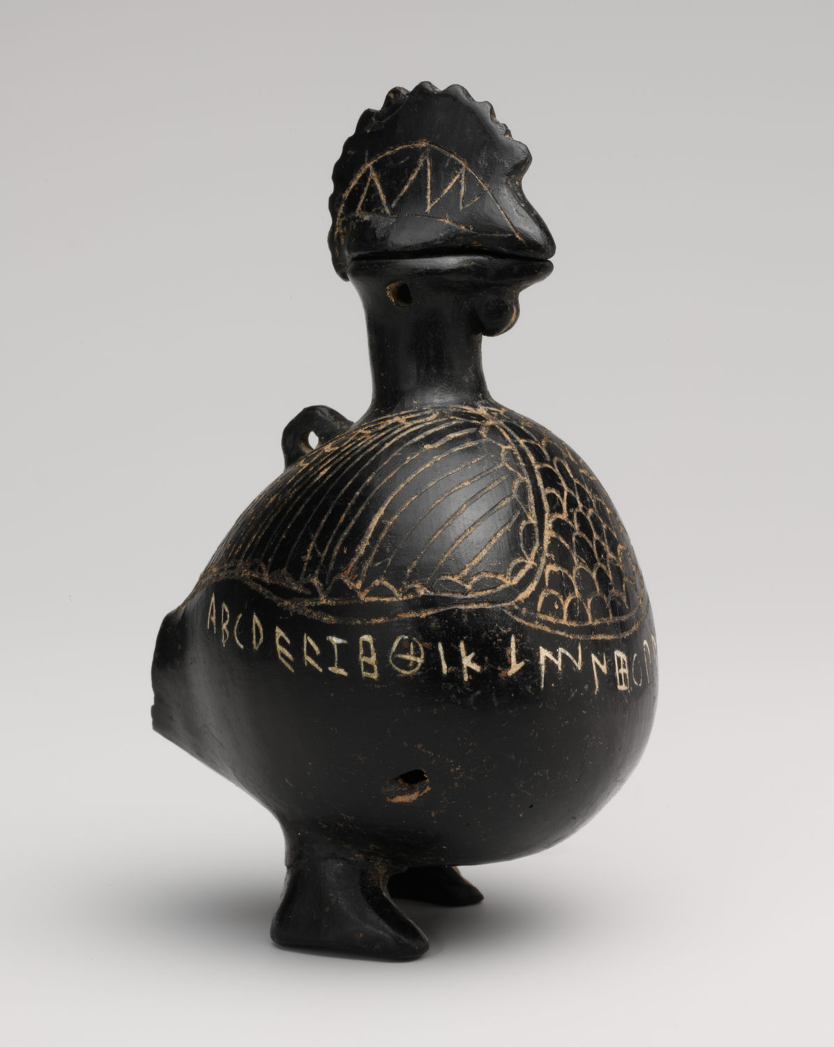 Terracotta vase in the shape of a cockerel