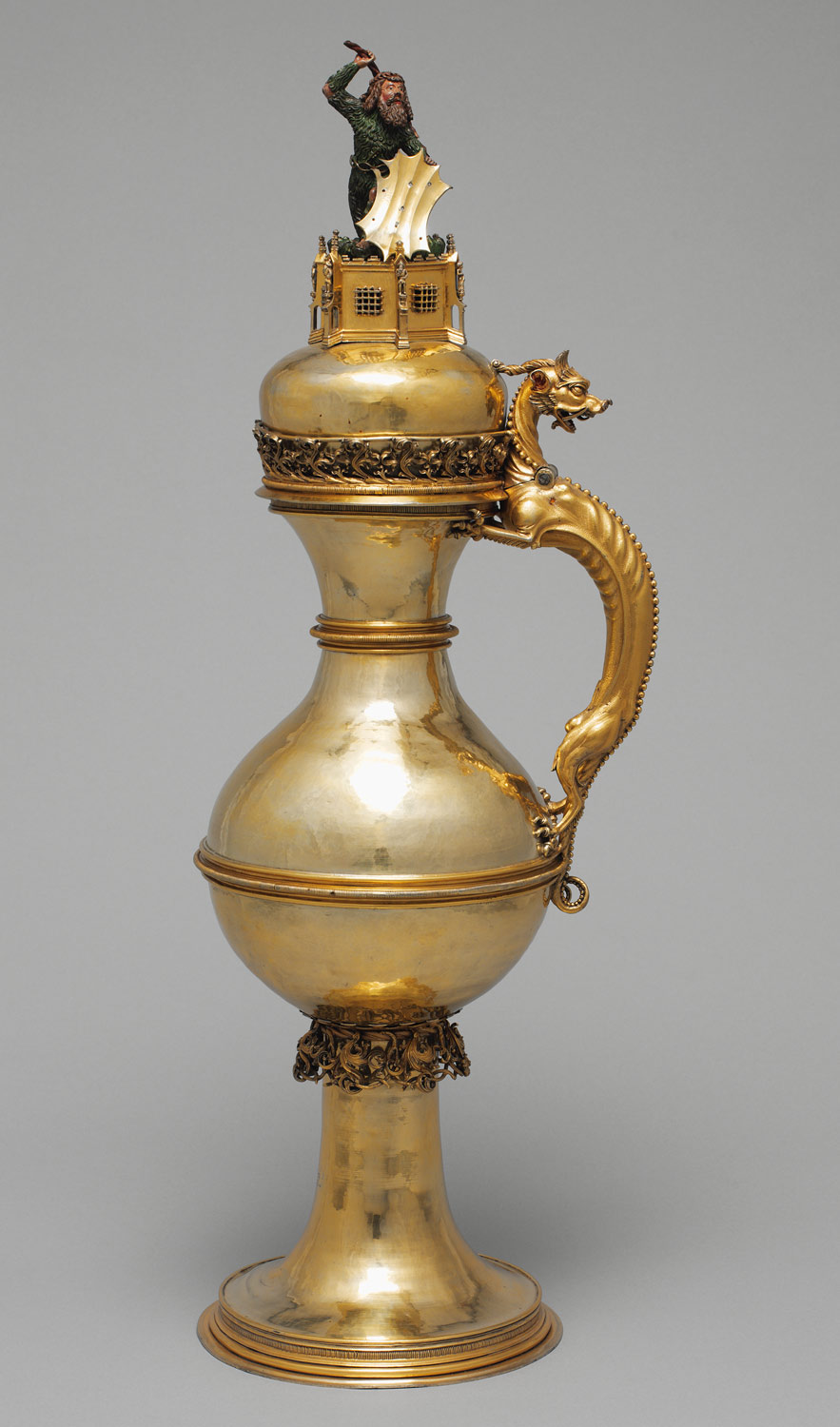 Ewer with Wild Man Finial