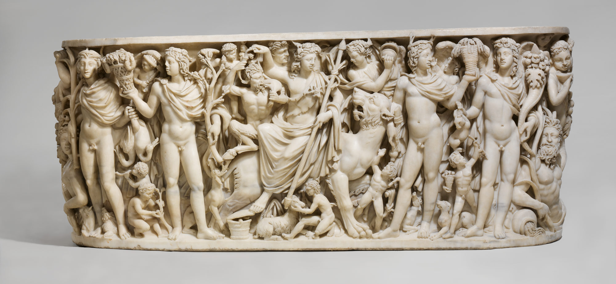 Marble sarcophagus with the Triumph of Dionysos and the Seasons