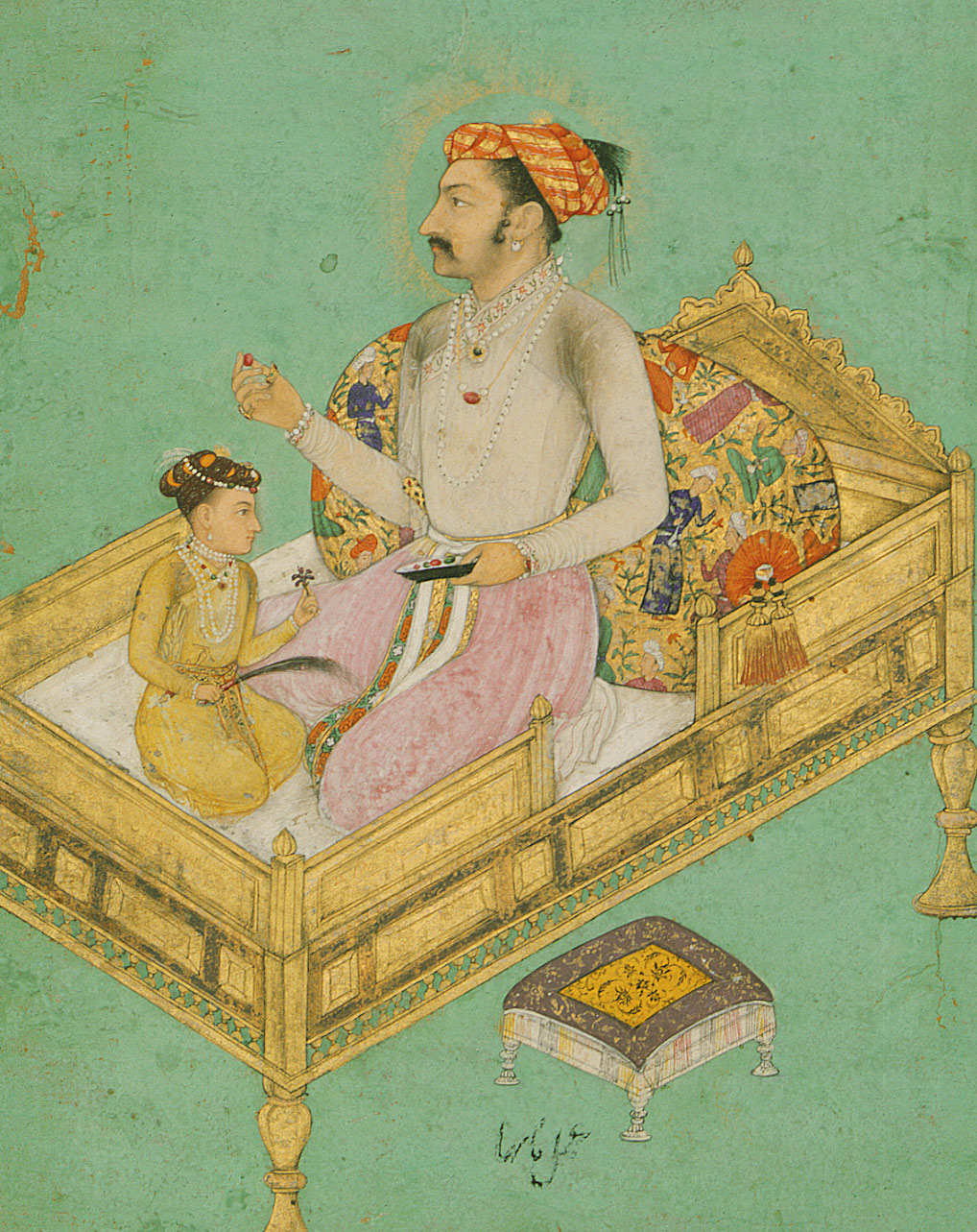 Prince Khurram (Shah Jahan) with His Son Dara Shikoh: