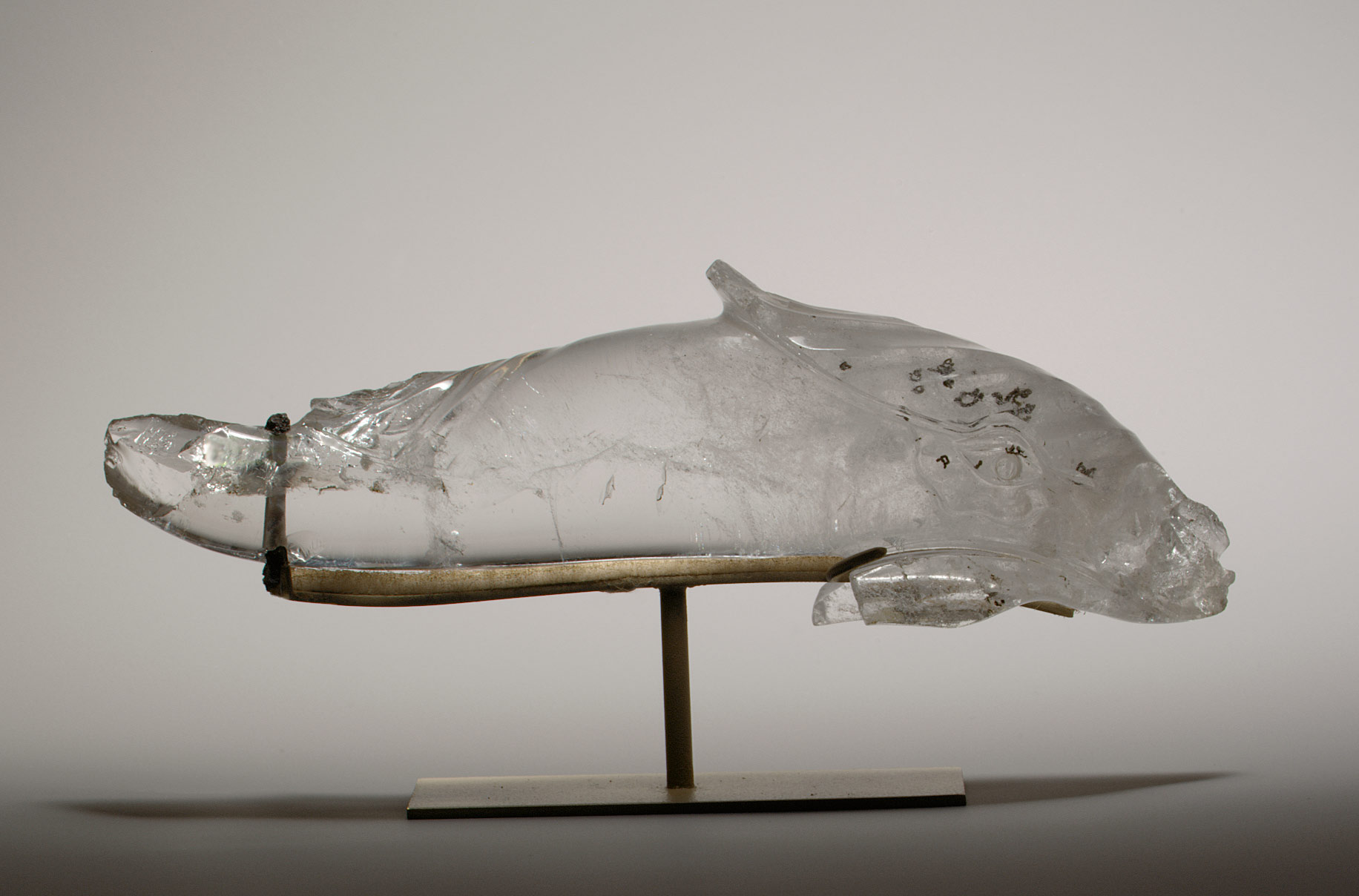 Rock Crystal Statuette of a Dolphin