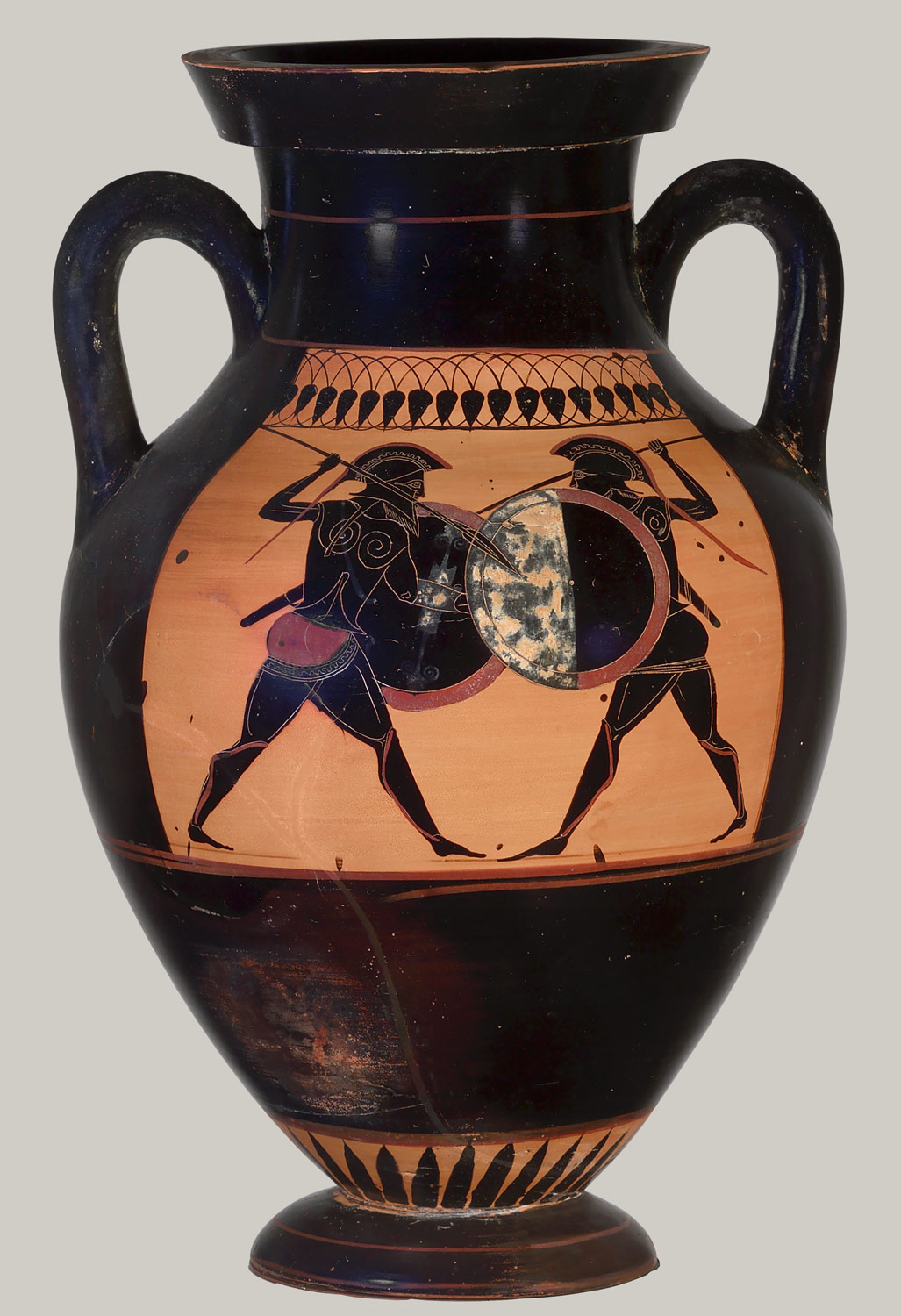 black and red greek pottery