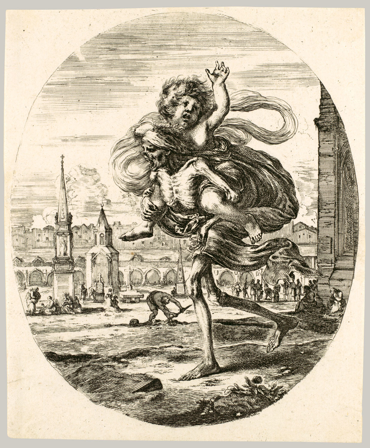 Death carrying a child, from The five deaths (Les cinq Morts)
