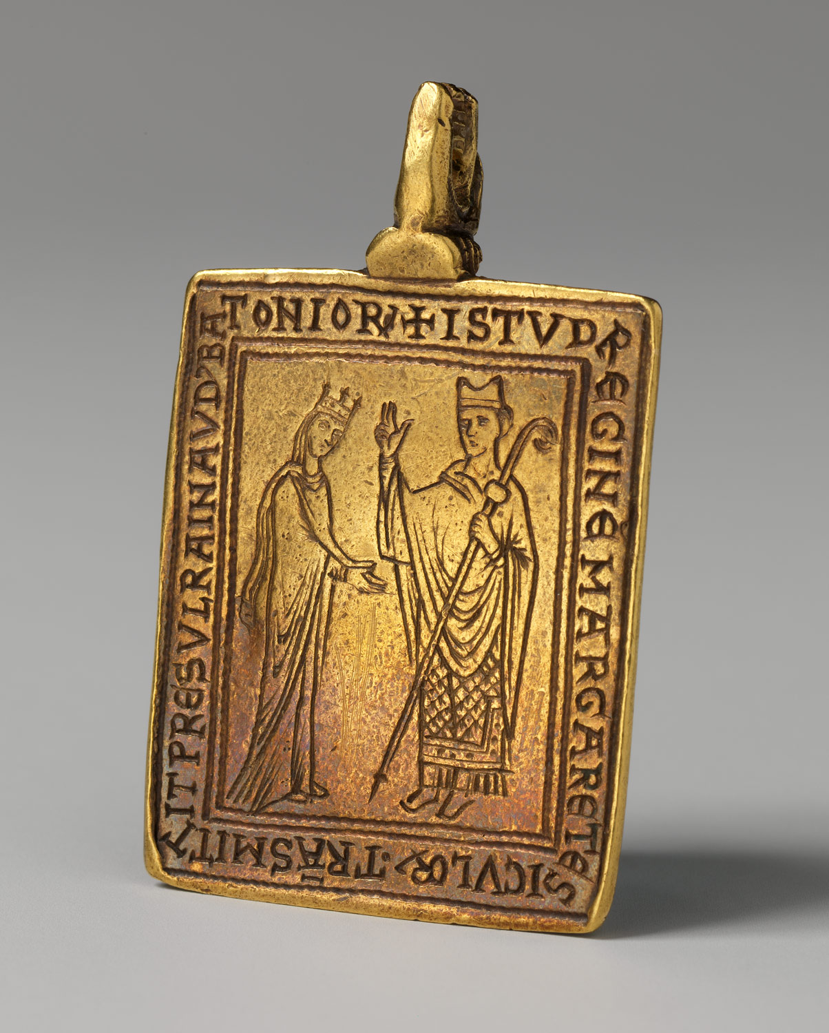 Reliquary Pendant with Queen Margaret of Sicily Blessed by Bishop Reginald of Bath