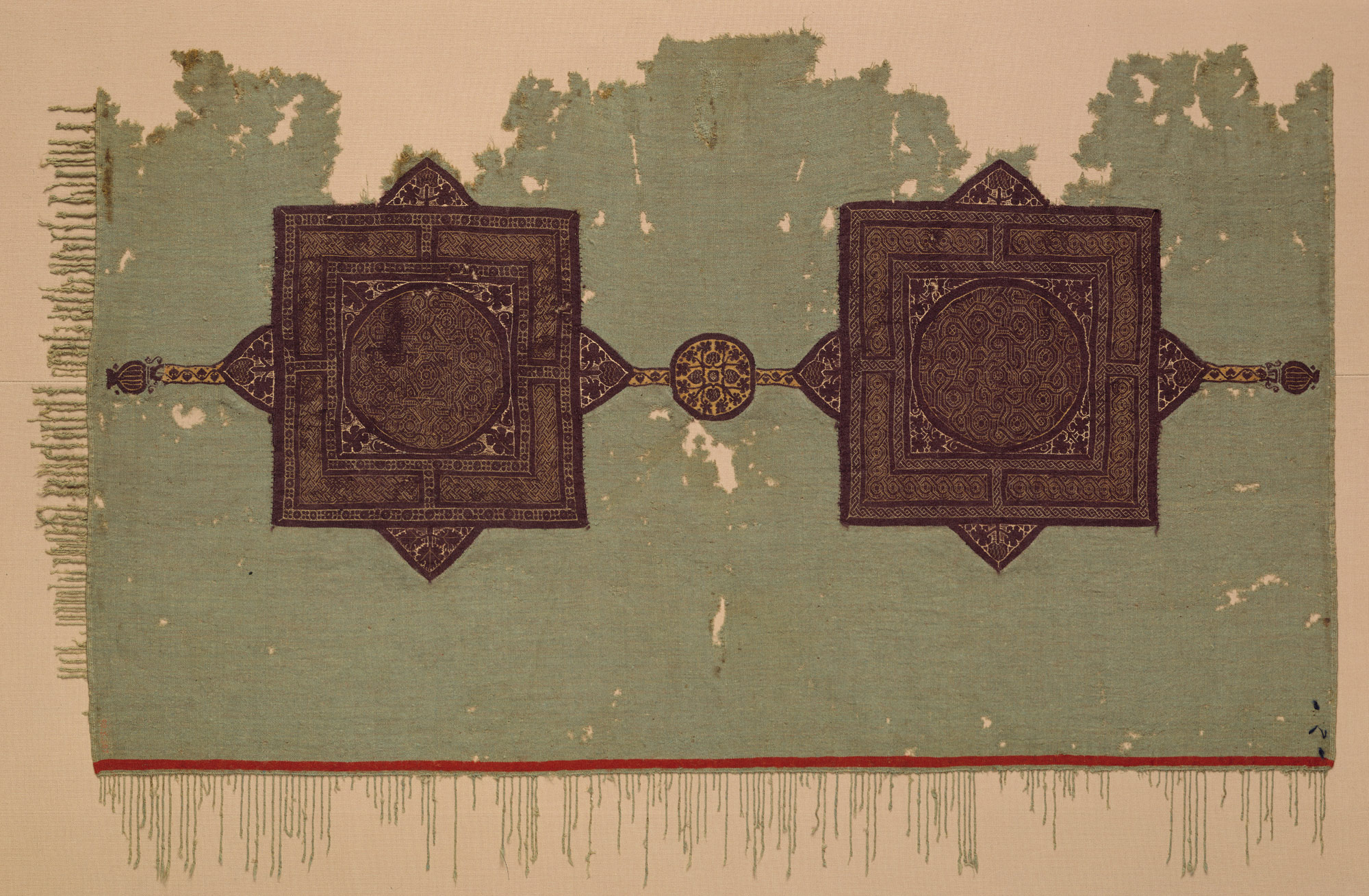 Fragment of a Cover with Geometric and Interlace Decoration