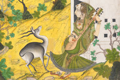 A Musician Charms a Mrig (Antelope); folio from a ragamala series (Garland of Musical Modes) (detail)