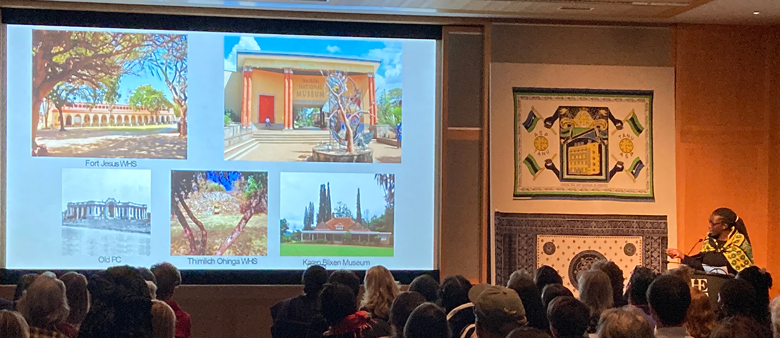 Eileen Musundi giving a presentation before an audience