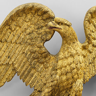 A golden eagle spreads its wings