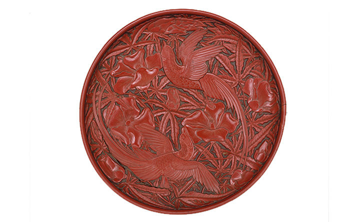 Red wax seal with organic forms