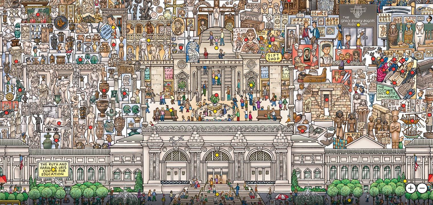 Detail of MetKids map of the Museum