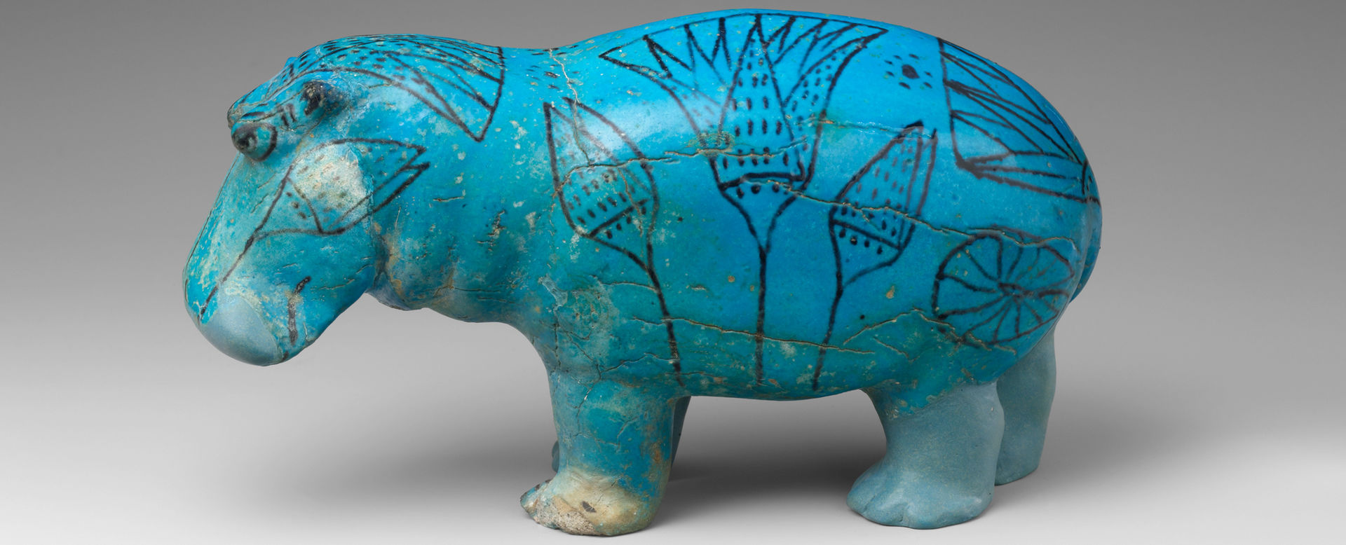 Blue Ceramic Hippo