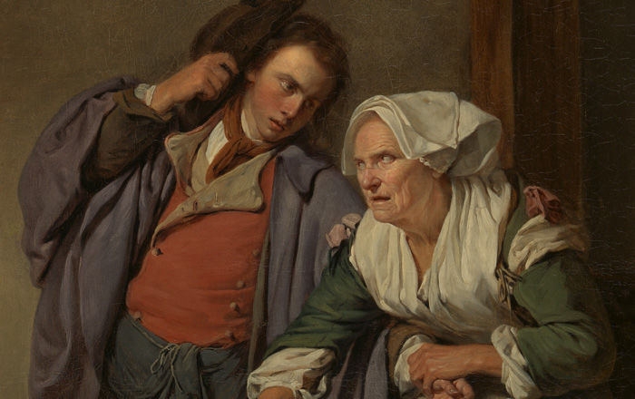 Detail view of Jean Baptiste-Greuze's Broken Eggs