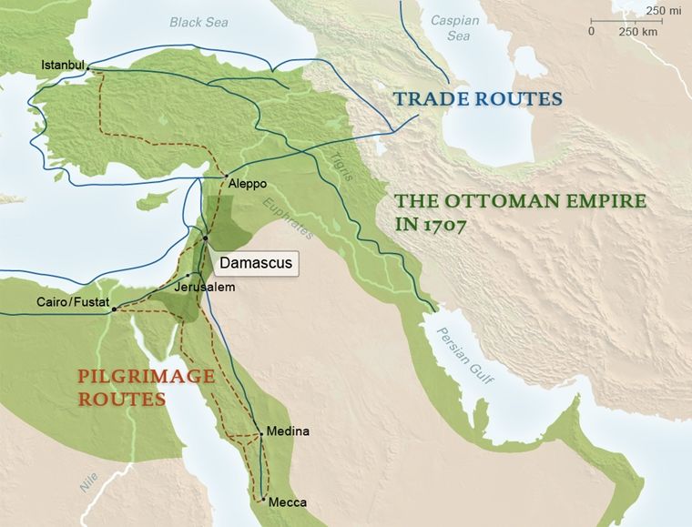 Map of the city of Damascus